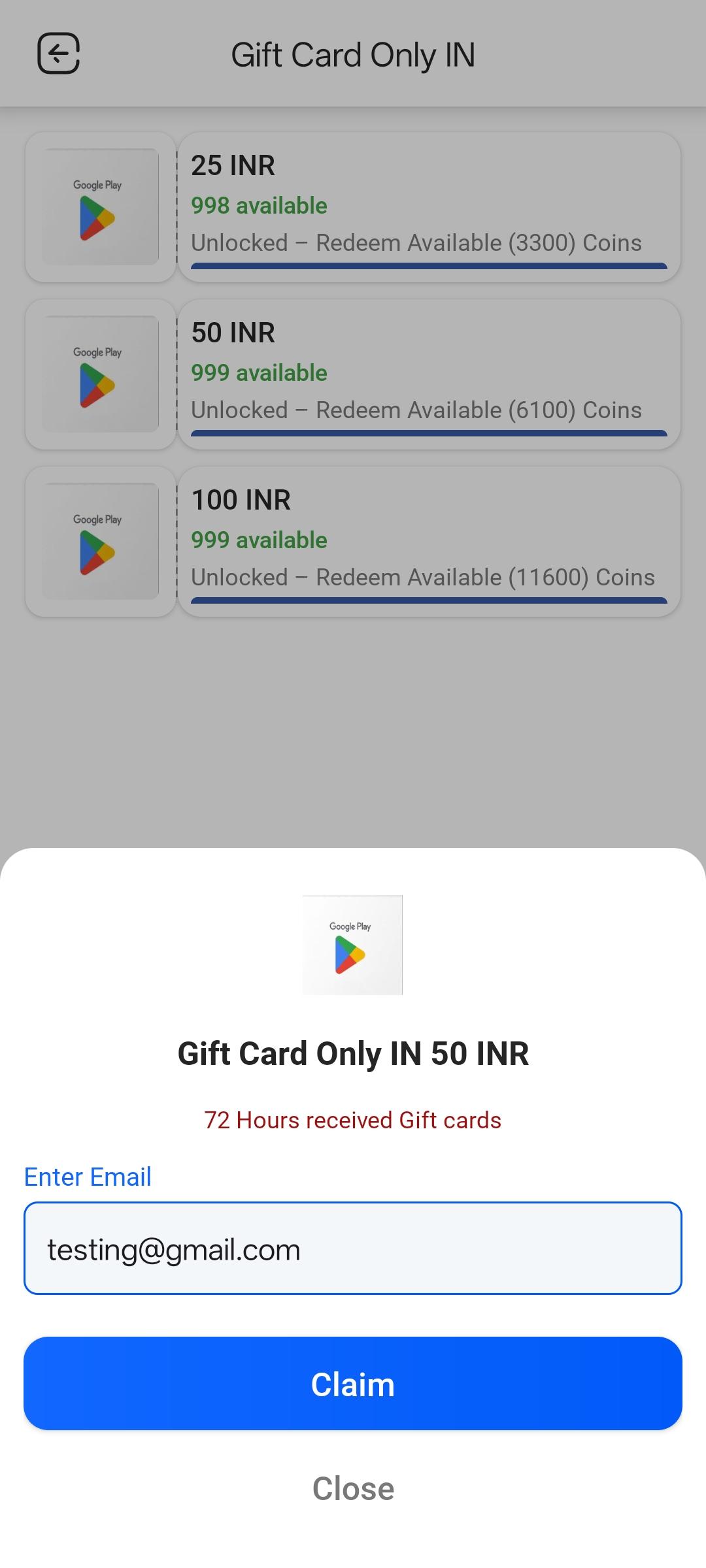 App screenshot